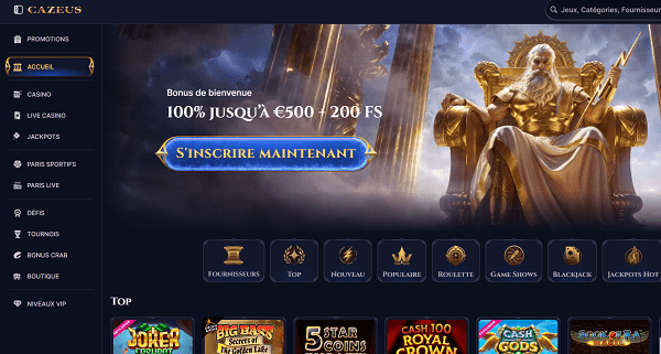 cazeus Casino crypto