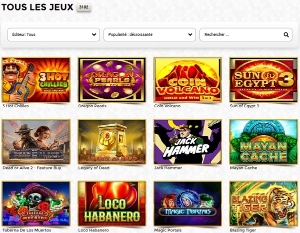 jeux unique casino