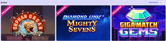 jeux exclus